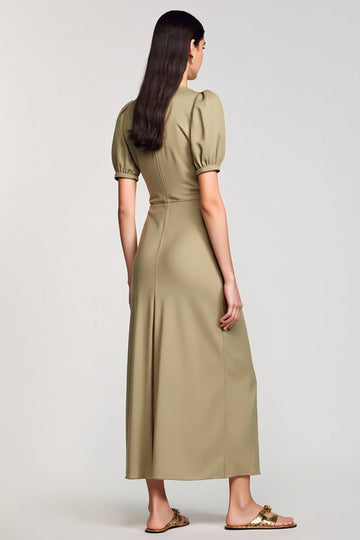 Col bénitier gaine Long Olive Robe